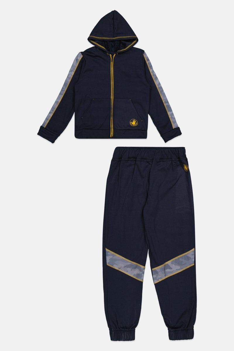 Body Glove Kids Boy 2 Pcs Brand Logo Sweatshirts And Pants Set, Navy - Image 1