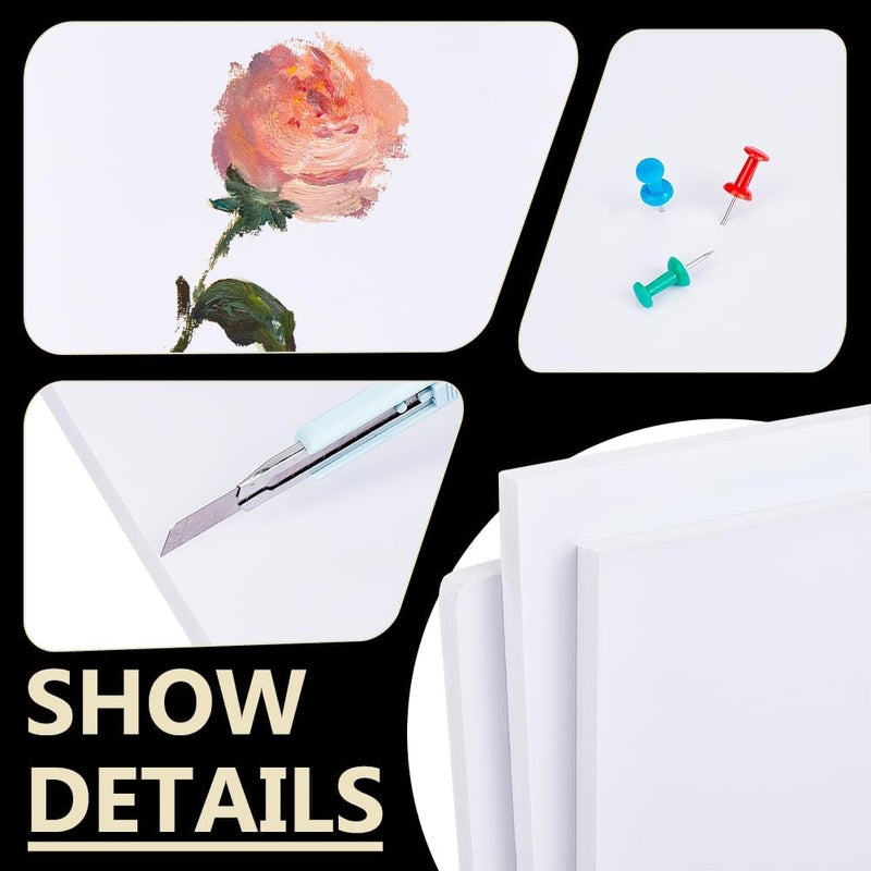 BENECREAT 3Pcs 1/2 Inch White Foam Boards, 12x8 Inch Rectangle PVC Foam Sheet Poster Board for Mounting, Crafts, Art, Display, Presentation and Projects - Image 4