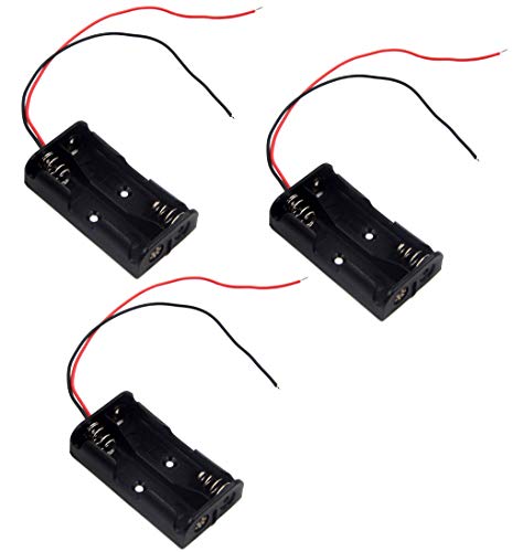 LampVPath (Pack of 3 2 AA Battery Holder, 2 AA Battery Holder with Leads, 2 AA Battery Holder with Wires - Image 1