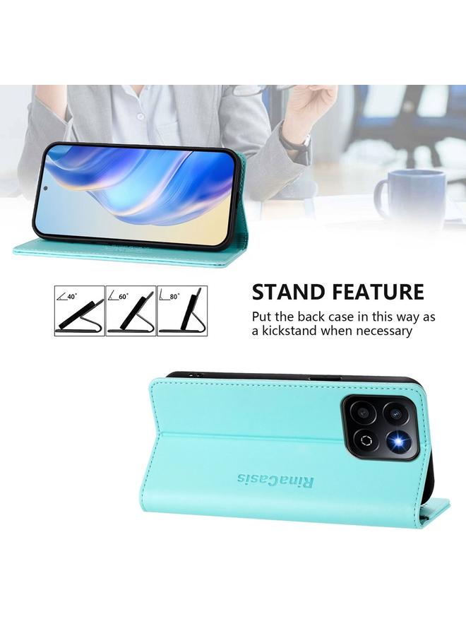 S-TOP Case For Honor 200 Smart Global / X7c 4G RC01 Dual-Folded Magnetic Suction RFID Leather Phone Case - Image 4
