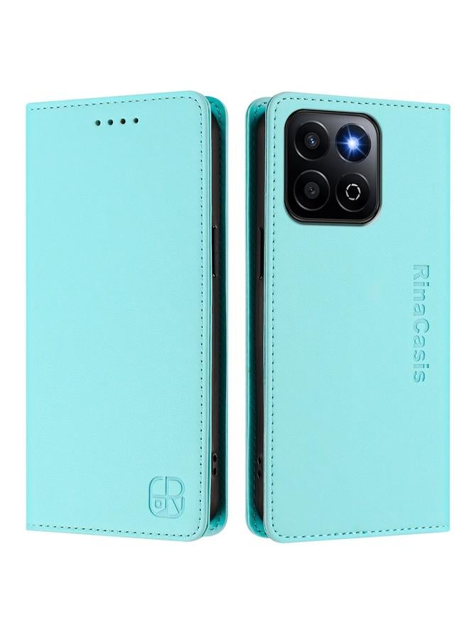 S-TOP Case For Honor 200 Smart Global / X7c 4G RC01 Dual-Folded Magnetic Suction RFID Leather Phone Case - Image 2