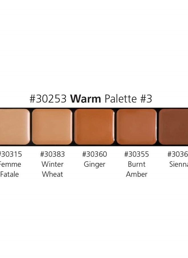 Graftobian - HD Glamour Crème Foundation Palette (Warm #3) - High Definition 5 Color Makeup Palette, Cream Based Foundation Concealer and Contour Palette, Full Coverage - Medium/Dark Warm Skin Shades - Image 1