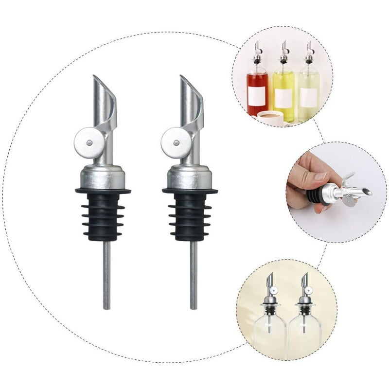 Stainless Steel Liquor Pourers 2PCS With Caps For Precise Oil Wine Vinegar Dispensing - Image 4