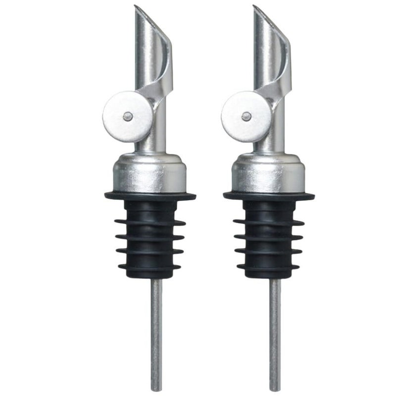 Stainless Steel Liquor Pourers 2PCS With Caps For Precise Oil Wine Vinegar Dispensing - Image 2