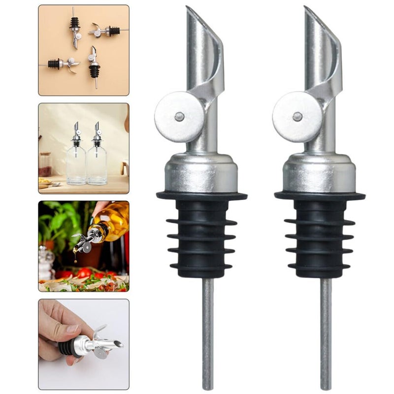 Stainless Steel Liquor Pourers 2PCS With Caps For Precise Oil Wine Vinegar Dispensing - Image 5