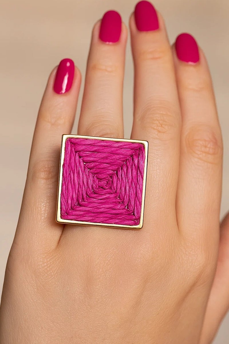 Vbranda Geometric Woven Ring Stainless Steel Pure RI-20  - Image 1