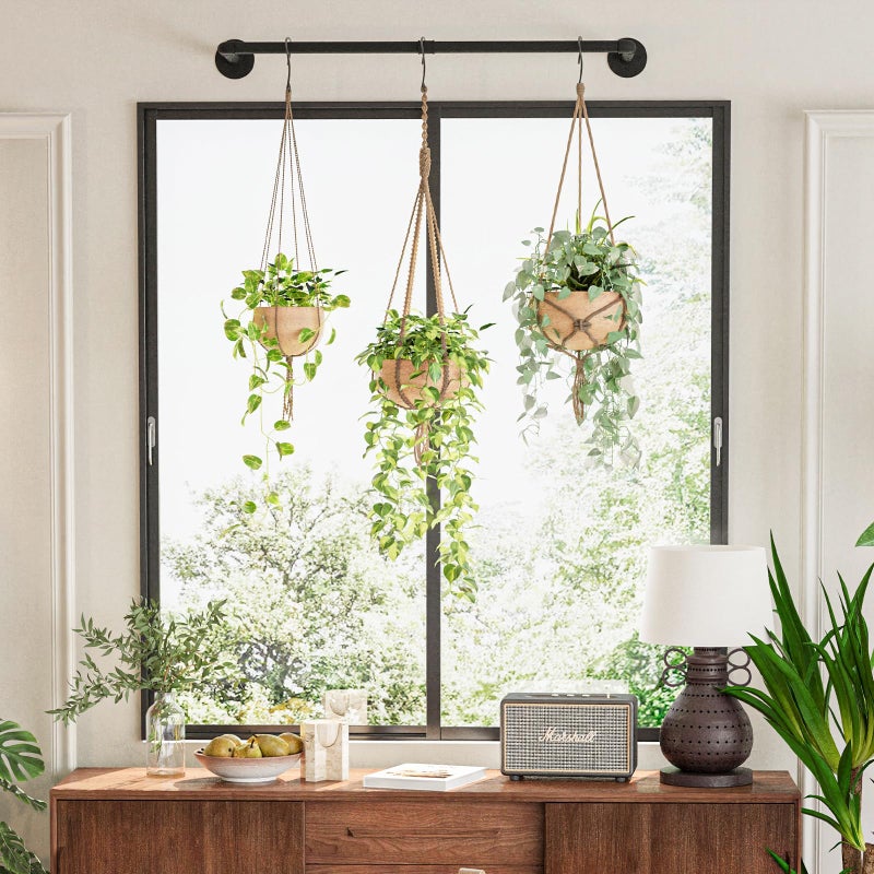 Galood Plant Hanger Indoor Hanging Planters for Indoor Plants Hanging Plant Holder Black Metal Rod(Pot/Chain/Plant not Included - Image 2