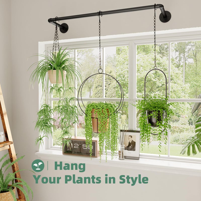 Galood Plant Hanger Indoor Hanging Planters for Indoor Plants Hanging Plant Holder Black Metal Rod(Pot/Chain/Plant not Included - Image 3