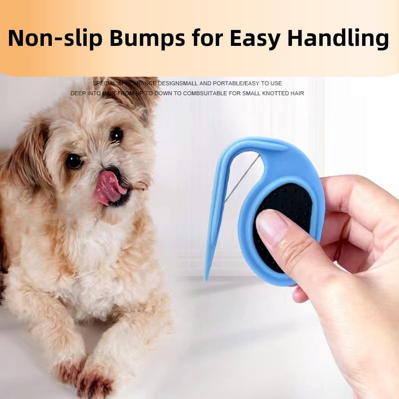 Inralimot Pet Knotting Comb - Knotting Comb for Dog Pet Grooming Brush, Knotting Comb for Cats, Pet Dematting Comb Knotting Combs Hair Removal, Pet Grooming Combs Dematting Tools (Blue) - Image 2