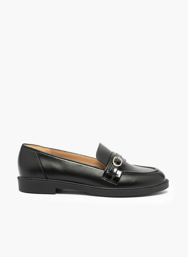 Paprika Buckle Accent Slip-On Loafers - Image 1