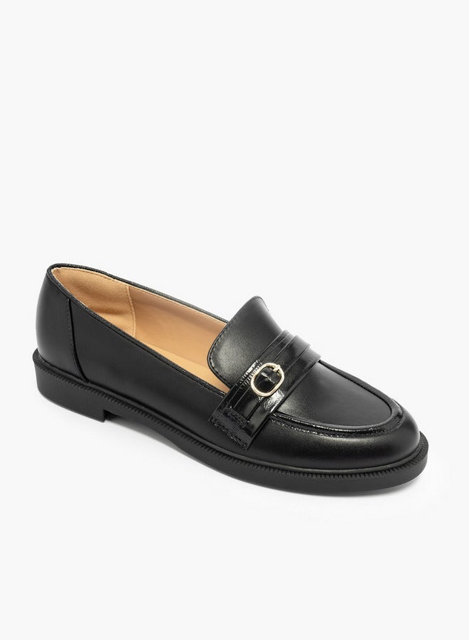 Paprika Buckle Accent Slip-On Loafers - Image 2