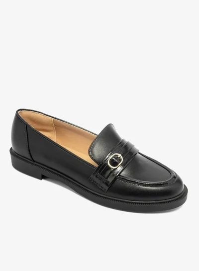 Paprika Buckle Accent Slip-On Loafers