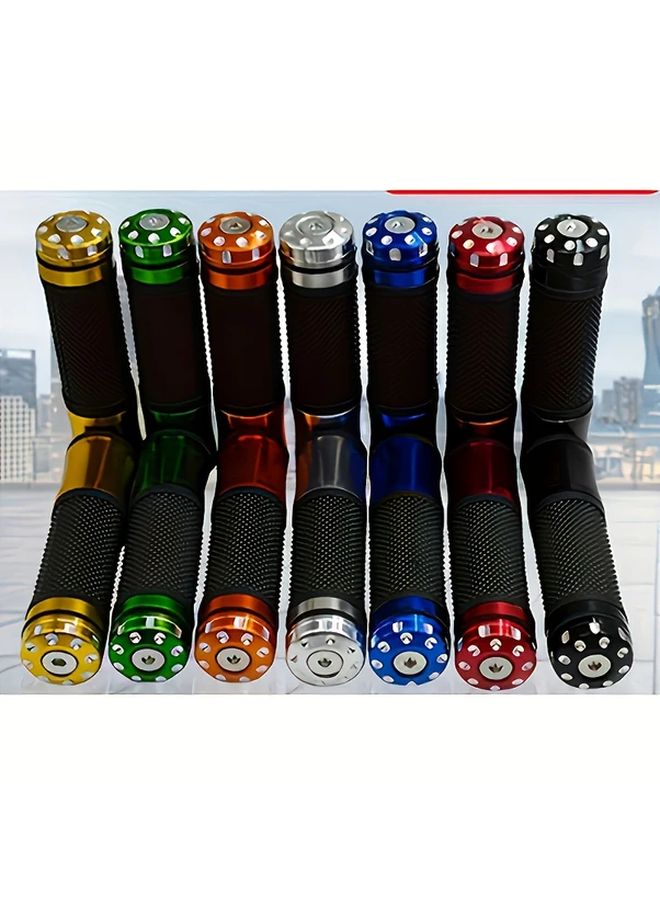 Aluminum Alloy Motorcycle Handle Grips Customizable CNC Anti Slip Design Street Handlebar Grips Durable For Bicycles And Scooters Golden - Image 4