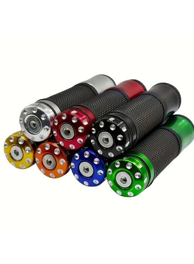 Aluminum Alloy Motorcycle Handle Grips Customizable CNC Anti Slip Design Street Handlebar Grips Durable For Bicycles And Scooters Golden - Image 1