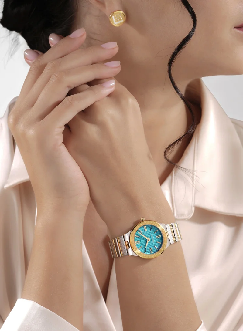 غاي لاروش Sacha Watch for Women with Silver and Gold Stainless Steel Bracelet 32 mm 5 Atm