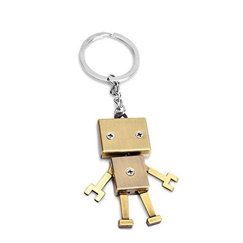 Hyning Kawaii Movable Metal Robot Keychain keyring Fashion Crystal Figure Metal Key Chain Ring for Women Men Gift Charms Pendant - Image 5