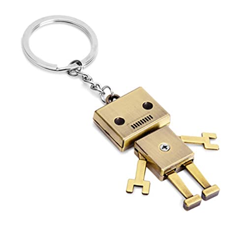 Hyning Kawaii Movable Metal Robot Keychain keyring Fashion Crystal Figure Metal Key Chain Ring for Women Men Gift Charms Pendant - Image 1