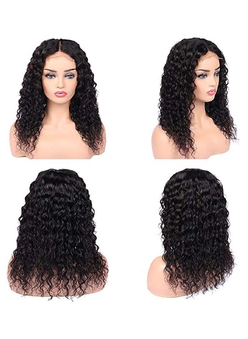 إستيل باروكات شعر بشري مستقيمة مع دانتيل أمامي 13 × 4 وموجة مياه سوداء طبيعية - Image 4