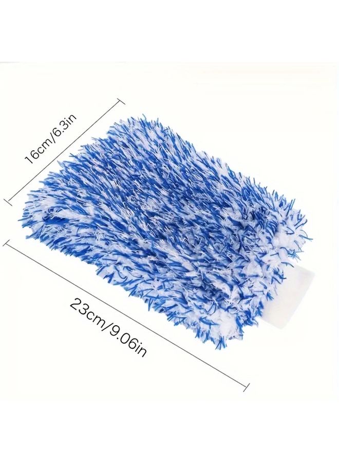 Orange Ultra Soft Coral Fleece Car Wash Mitt Large Plush Microfiber Cleaning Glove For Auto Maintenance - Image 2