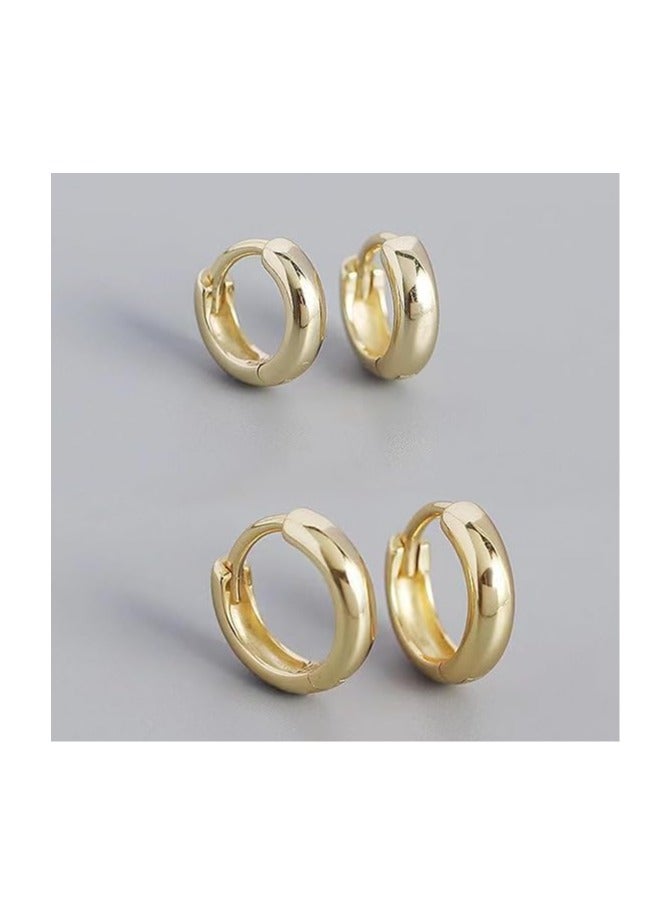 فيروز جوليري اقراط حلقية للنساء، اقراط دائرية مطلية بالذهب عيار 18 قيراط خفيفة الوزن لا تسبب الحساسية للبنات من فيروز جوليري - Image 5