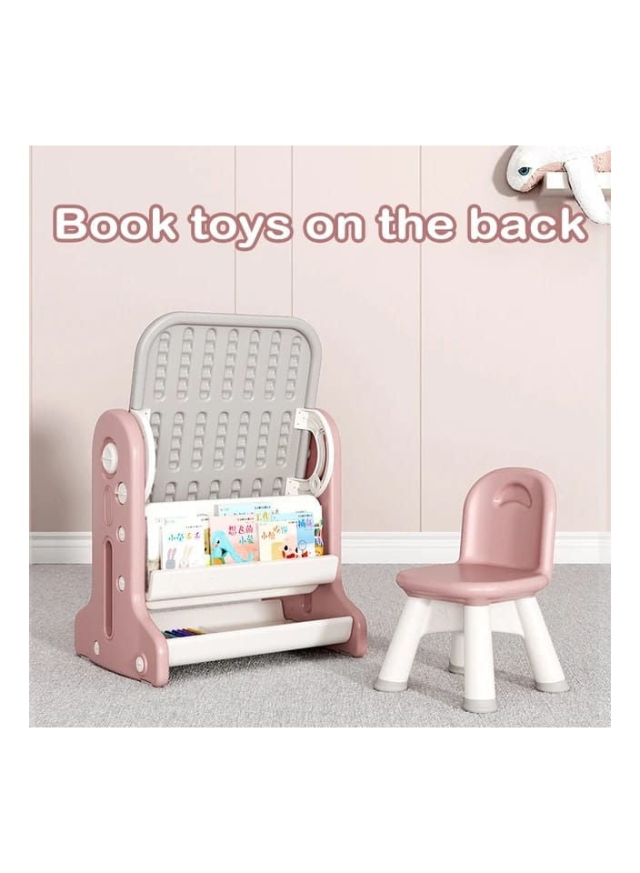 اي ام زد جي طاولة أطفال 2 في 1 متعددة الوظائف أو لوحة كتابة فنية قابلة للتعديل وكرسي واحد - Image 4