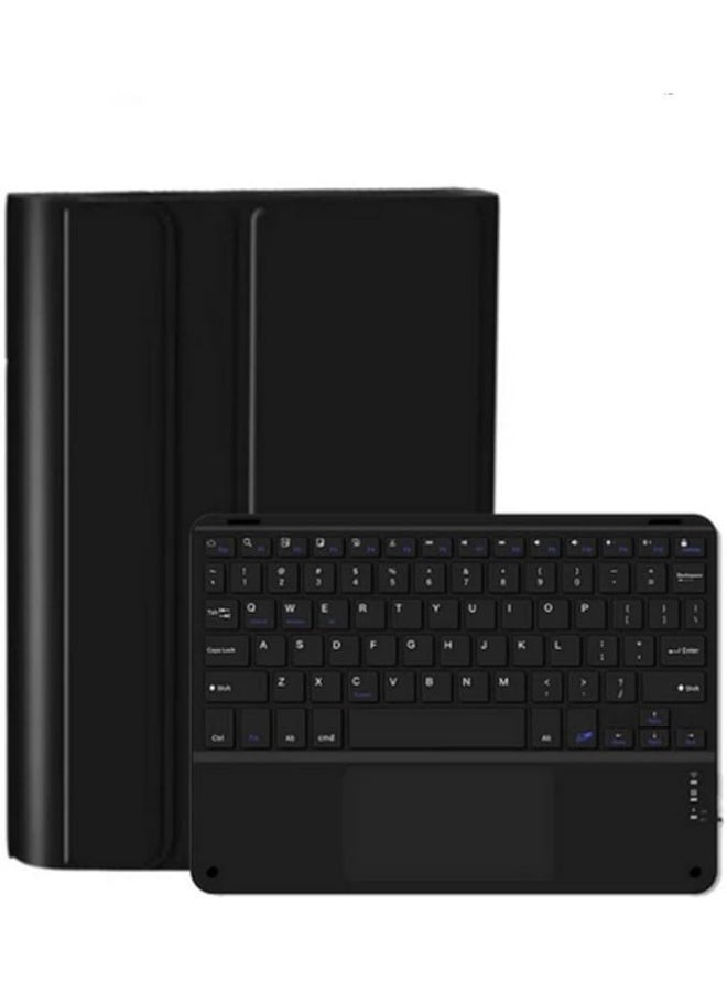 غطاء لوحة مفاتيح عربي وإنجليزي متوافق مع Redmi Pad SE 11 بوصة 2023، غطاء واقي من الجلد مع لوحة مفاتيح بلوتوث قابلة للإزالة و لوحة تتبع للماوس - Image 4