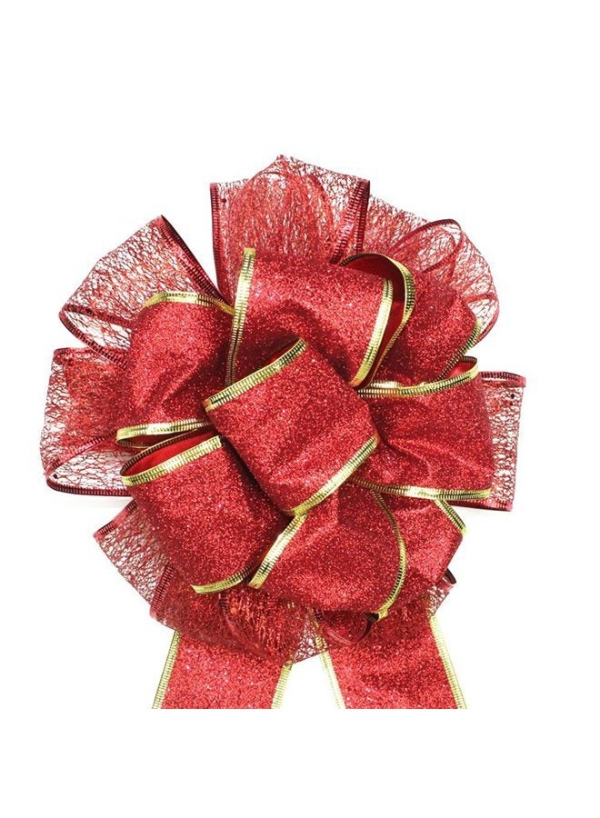 BinaryABC Christmas Tree Topper Bow,Christmas Bowknot Ornaments,Christmas Decorations(Red) - Image 4