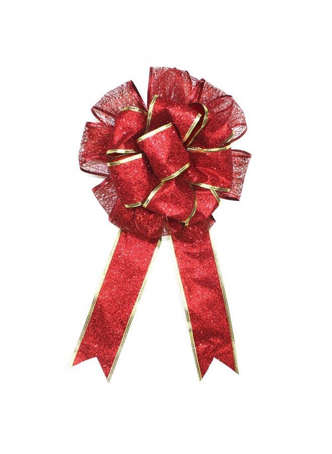 BinaryABC Christmas Tree Topper Bow,Christmas Bowknot Ornaments,Christmas Decorations(Red) - Image 1
