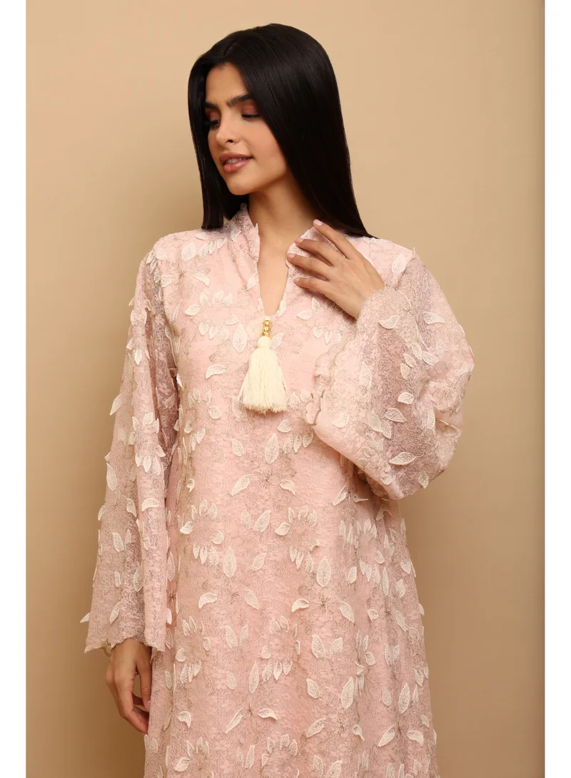 اكسا اككسا جلابية مليكة IK5030 وردي