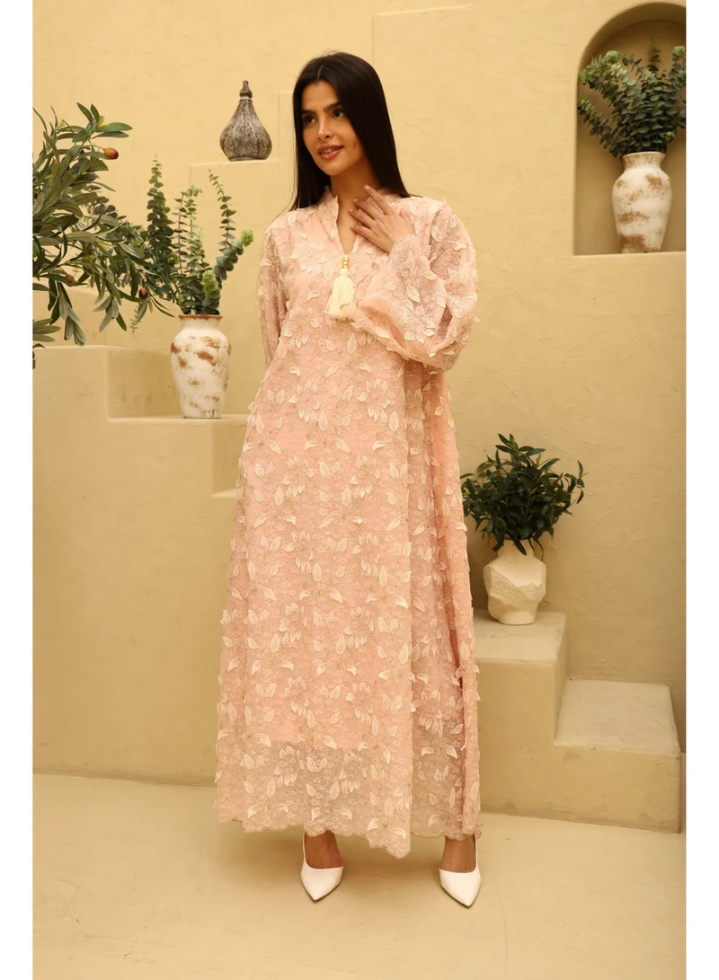 اكسا اككسا جلابية مليكة IK5030 وردي