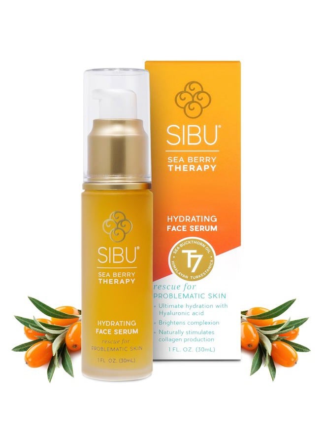 Sibu Hydrating Facial Serum, Made From Premium Sea Buckthorn Oil & Hyaluronic Acid (1oz) – Hydrates Dry Skin, Brightens Complexion & Reduces Blemishes - Image 1