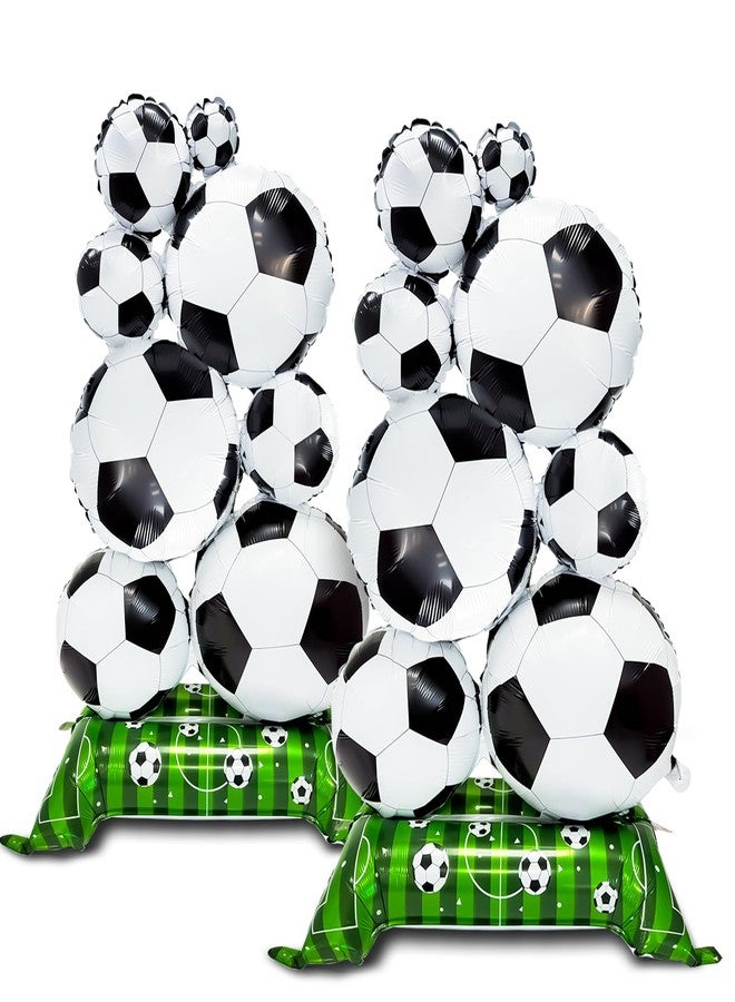 Lukinuo Giant Self Standing Soccer Ball Balloons 2 Pcs 5 ft Soccer Party Balloon Decorations World Cup Balloon Decor Sports Football Ball Fans Birthday Party Decoration Supplie - Image 1