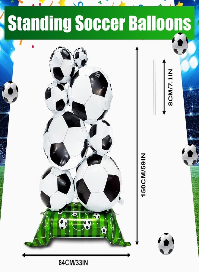 Lukinuo Giant Self Standing Soccer Ball Balloons 2 Pcs 5 ft Soccer Party Balloon Decorations World Cup Balloon Decor Sports Football Ball Fans Birthday Party Decoration Supplie - Image 2