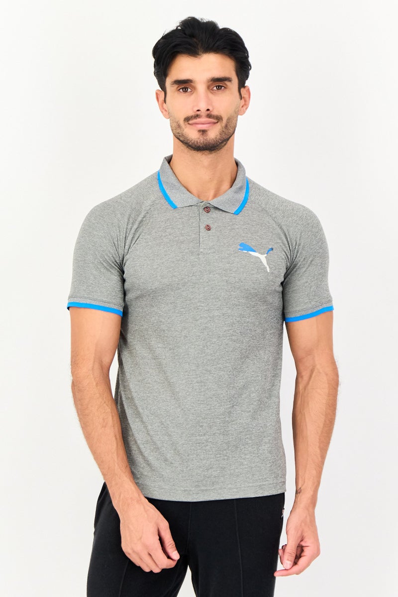 PUMA Men Regular Fit Short Sleeve Active Hero Outdoor Polo Shirt, Grey - Image 1
