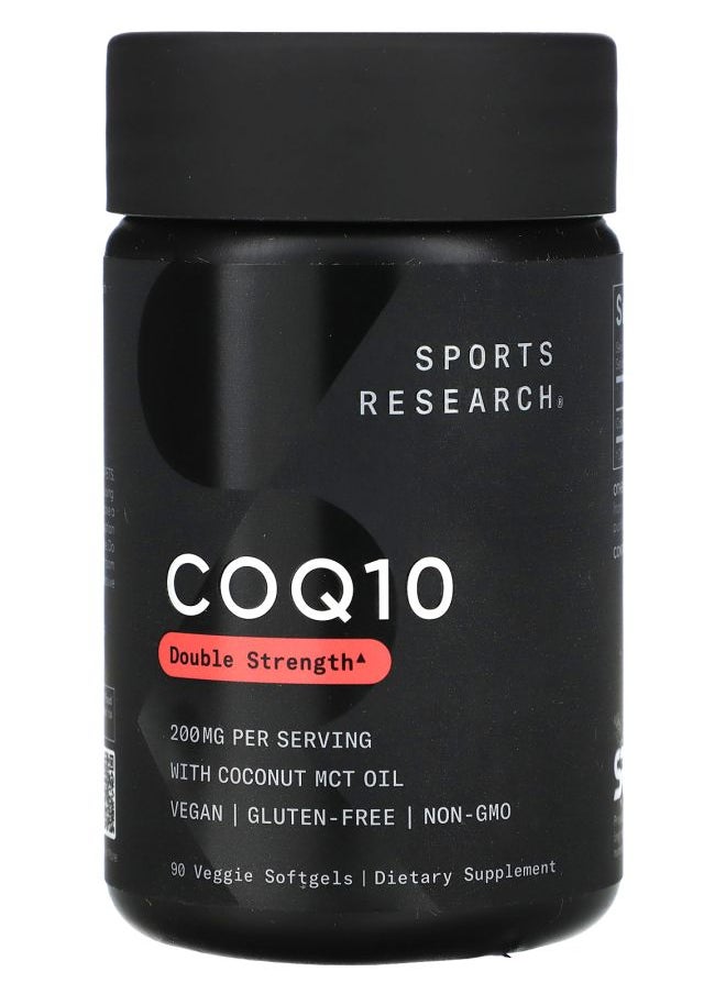 SPORTS RESEARCH CoQ10 Double Strength 200 mg 90 Veggie Softgels 