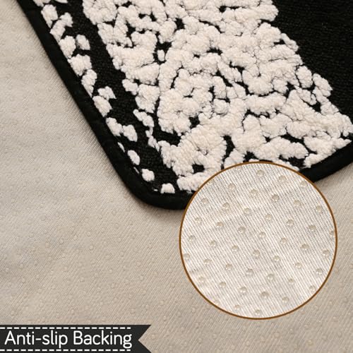 HOKIPO Luxury Wavy Antislip Plush Sofa Cover Mat for 3 Seater Sofa, Black (AR-5984-BLK*1) - Image 3