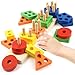 Daisiki Montessori Toys for 1 2 3 Year Old Girls Boys Wooden Sensory Toys for 13 Year Old Birthday Gifts Education Toddler Puzzles Toddler Easter Basket Stuffers Learning Toy Activities Puzzles Ages 13 - Image 3
