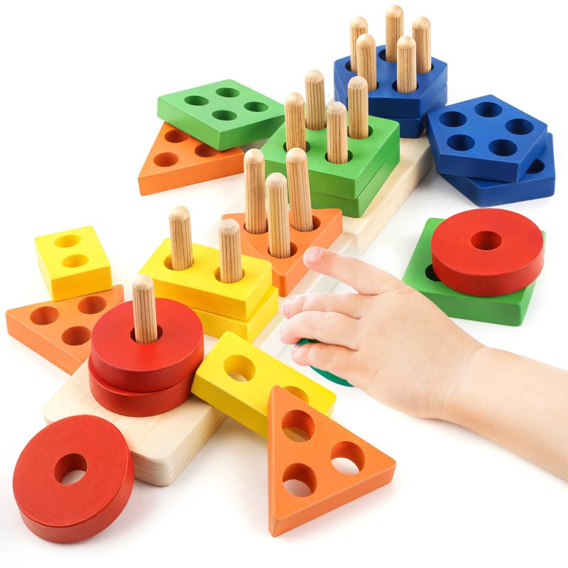 Daisiki Montessori Toys for 1 2 3 Year Old Girls Boys Wooden Sensory Toys for 13 Year Old Birthday Gifts Education Toddler Puzzles Toddler Easter Basket Stuffers Learning Toy Activities Puzzles Ages 13 - Image 2