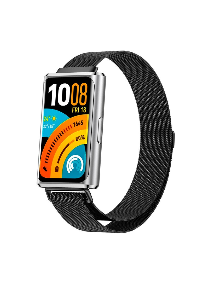 HablTech Milanese Loop Compatible with Huawei Band 11 / 11 Pro,Smartwatch Magnetic Wrist Watchband Metal Stainless Steel Bracelet - Image 1