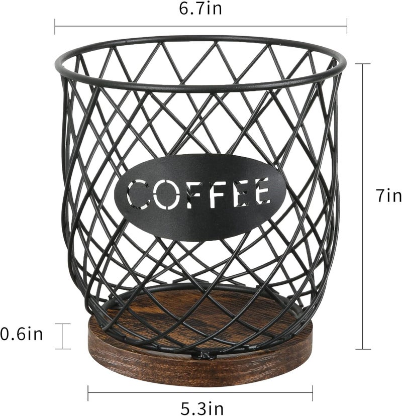 YINMIT K Cup Holder Organizer, Sturdy Coffee Pod Holder Organizer, 35 Kcup Large Capacity Storage Basket for Kitchen Counter and Office Desktop (Circular Grid) - Image 4