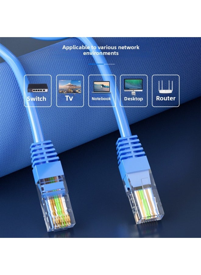 Generic Network Cable Apron Super Category 6 Category 6 Super Category 5 Twisted Pair Gigabit Home Monitoring POE Double Shielded Oxygen-Free Copper Network Cable-Color:Super Six [0.58 Oxygen-free Copper] Blue Home Decoration Project Preferred-Line Length:100 M  - Image 3