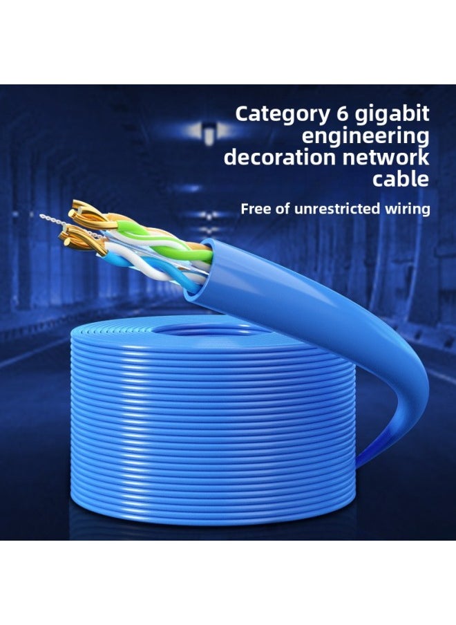 Generic Network Cable Apron Super Category 6 Category 6 Super Category 5 Twisted Pair Gigabit Home Monitoring POE Double Shielded Oxygen-Free Copper Network Cable-Color:Super Six [0.58 Oxygen-free Copper] Blue Home Decoration Project Preferred-Line Length:100 M  - Image 4