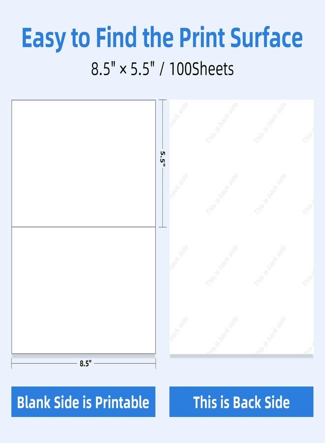 Printholic 200 Half Sheet Self Adhesive Shipping Labels 8.5" x 5.5" Compatible with for Laser & Inkjet Printers - 100 Sheets, 2 Labels Per Page - Image 5