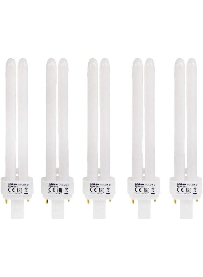 OSRAM Osram Home Decorative High Quality and Durable, 2 Pin Cool DayLight Double Twin Tube CFL Bulb, 26 Watt Energy Saving Bulb, Cool Daylight - (Pack of 5) - Image 2