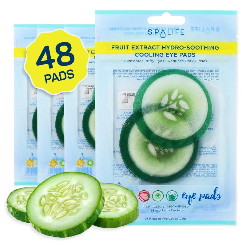 SpaLife Cucumber Korean Eye Patches | Dark Circles & Puffy Eyes Treatment | Nourishing Cucumber Eye Pads with Korean Skincare Extracts | Eye Mask for Puffy Eyes Daily Depuffing Eye Patches | 48 Count - Image 1