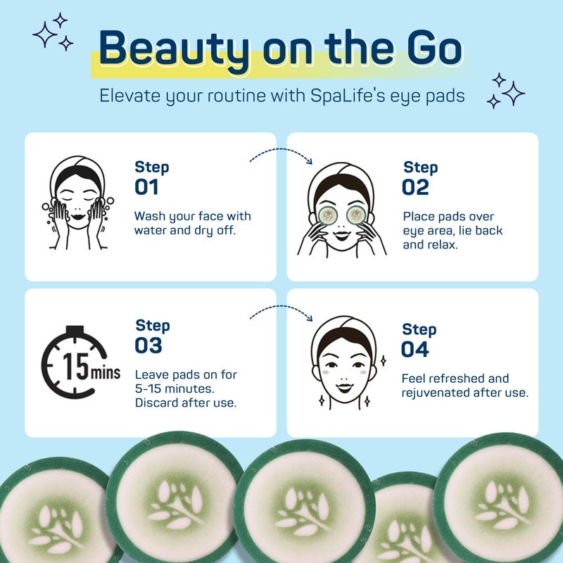 SpaLife Cucumber Korean Eye Patches | Dark Circles & Puffy Eyes Treatment | Nourishing Cucumber Eye Pads with Korean Skincare Extracts | Eye Mask for Puffy Eyes Daily Depuffing Eye Patches | 48 Count - Image 5