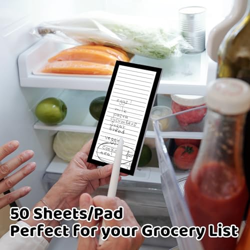 Thboxes 4 Pack Magnetic Note Pad for Fridge with Pen Holder, Totally 200 Sheets Magnetic To Do List, Shopping List, Grocery List, Memo Pads for Refrigerator（Black Border） - Image 5