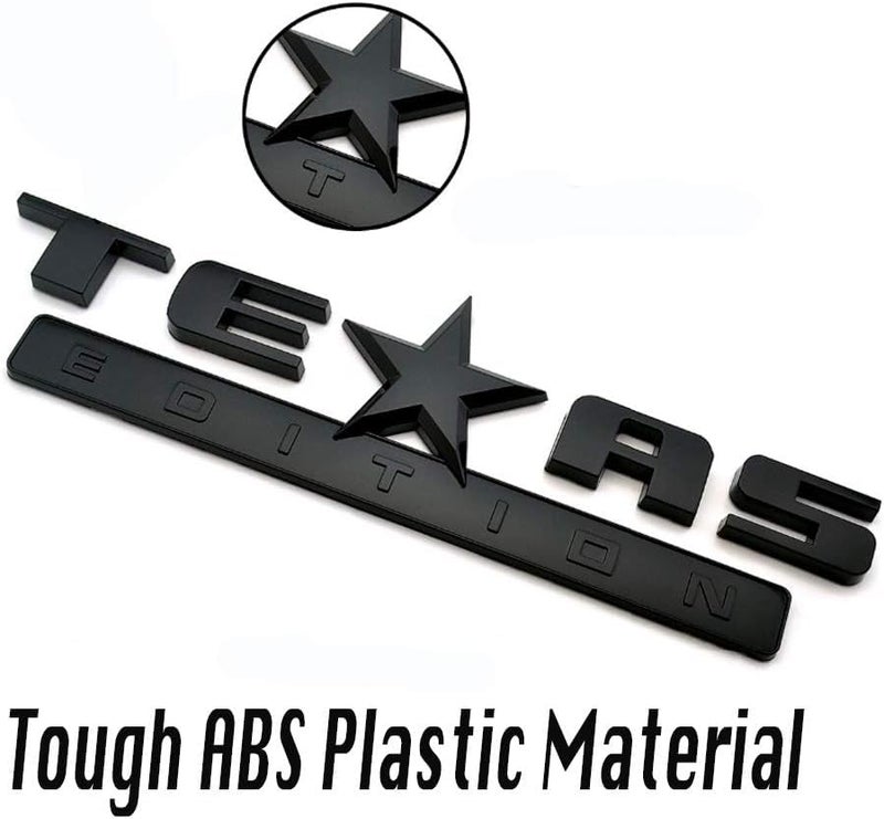 Muzzys (Set of Two) Texas Edition Gloss Blacked Out 3M Stick On Emblem Badge FITS GMC Sierra Chevy Silverado Suburban Tahoe Ford F150 Dodge Ram Nissan Titan Truck - Image 4