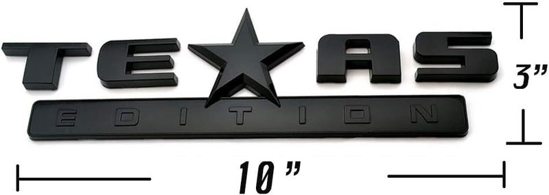 Muzzys (Set of Two) Texas Edition Gloss Blacked Out 3M Stick On Emblem Badge FITS GMC Sierra Chevy Silverado Suburban Tahoe Ford F150 Dodge Ram Nissan Titan Truck - Image 2
