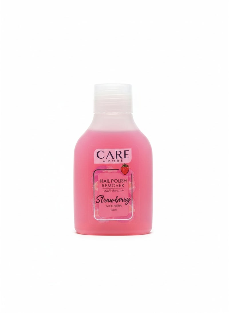 Nail Polish Remover with strawberry and Aloe Vera, 100ml, Gentle and Moisturizing, Fast and Effective Nail Cleaner